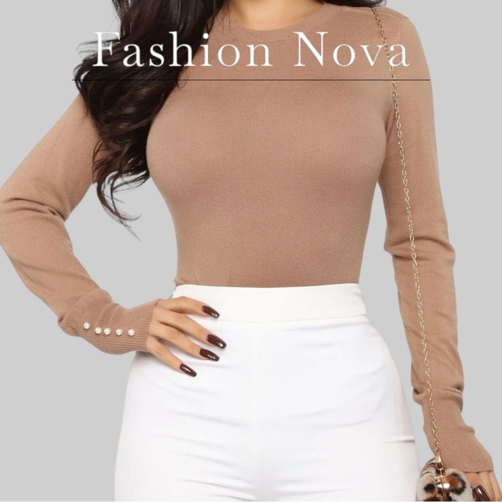 Preowned Fashion Nova Doesn't Matter To Me Sweater - Camel - Small - Picture 6 of 6